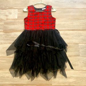 Beautees formal red and black tulle dress (girls).